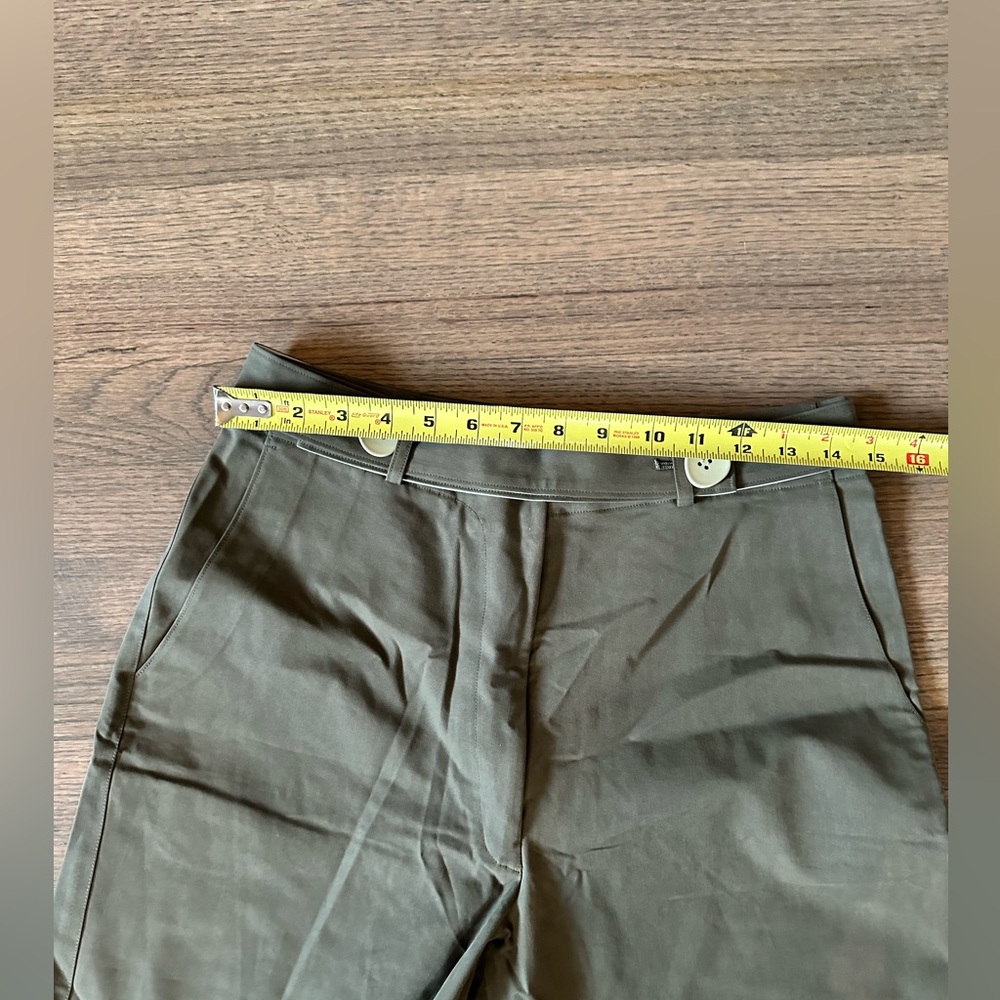 310MOOD Cropped Olive Green Straight Leg/Wide Leg Pants-Size Small - Picture 4 of 6